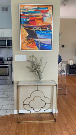 Art picture with silver trim