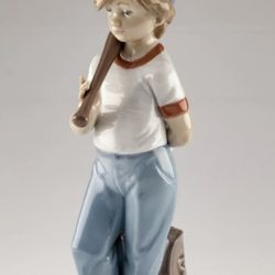 Lladro "Can I Play?" Porcelain Baseball Boy Figurine 