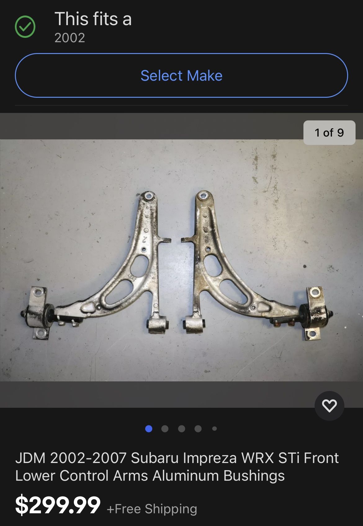 2002 Subaru Impreza Wrx Control Arms