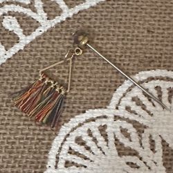 Steel Colorful Mini Tassel Gold Tone Hijab Pin 