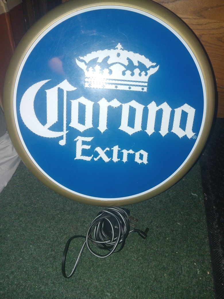 Corona Extra Sign Fiberoptic Lights 🚥 Changes Color Hang Or Has A Stand Comes With Power Cord