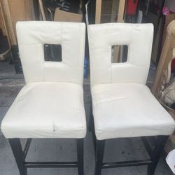 White Leather Bar Stool