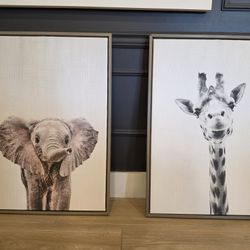 Elephant and Giraffe Painting