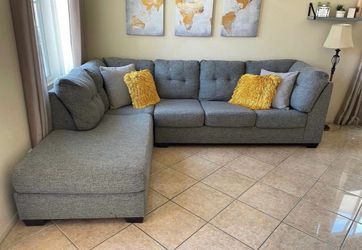 Perfect shape gray living spaces sectional couch !!