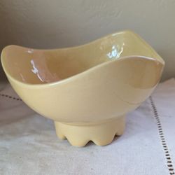 MCM Butter Yellow Pottery Bowl Dip / Salsa /Serving