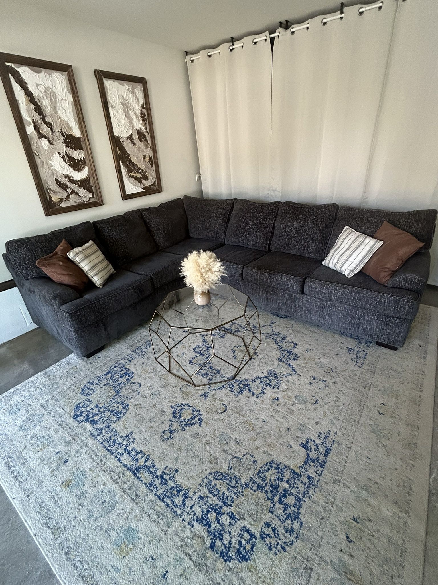 Dark 2 pc L-shape sectional, couch. 🛻Delivery Available 🛻