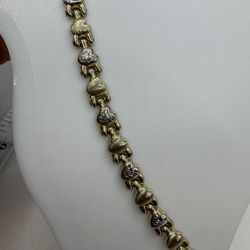 925-10k Sterling Silver Bracelet Pulcera De Plata Fundida Con Oro 10k