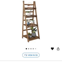 Wooden 4-Tier Ladder Shelf 