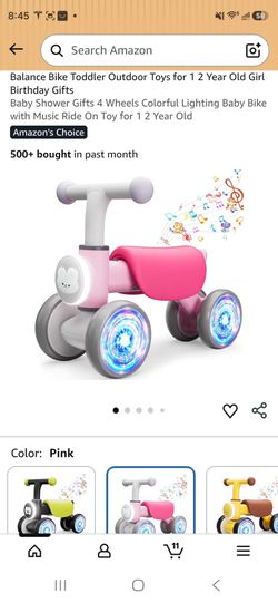 Balance Bike Toddler Outdoor Toys for 1 2 Year Old Girl