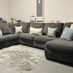 U Shape Grey Sectional 