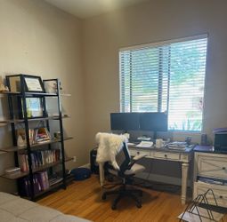 Stand up desk with small drawer for storage