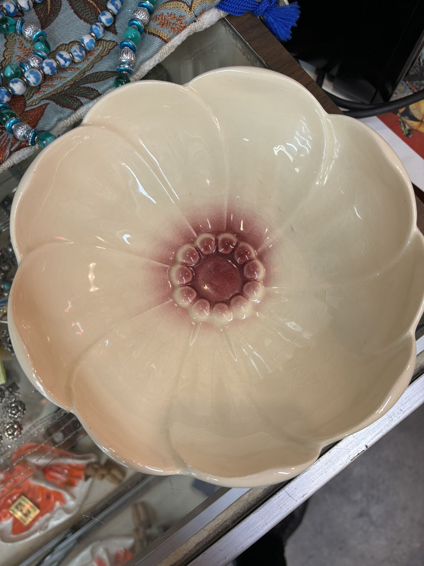 Vintage Mid Century Ceramic Flower Bowl USA