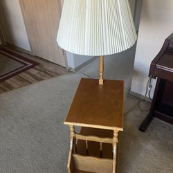 End Table With Three Way Lamp