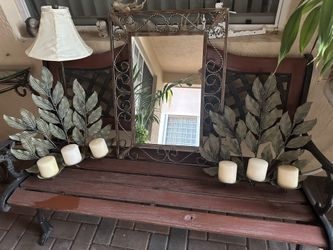Mirror, Lamp & Two Candle Wall Pieces
