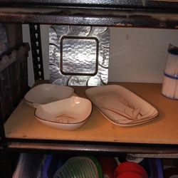 Hammered Aluminum Plate And 2 Calofornia Plates