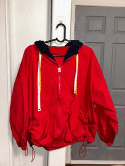 Red Street Style Windbreaker Jacket