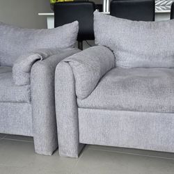 Beautiful gray living room chairs!