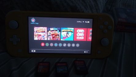 Nintendo Switch Lite Yellow Console w 3 Games & Charger Included
