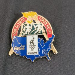 Vtg 1996 Coca-Cola Atlanta Olympics Torch Relay Lapel Pin