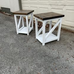 Set Of Farmhouse End Tables/ Nightstands