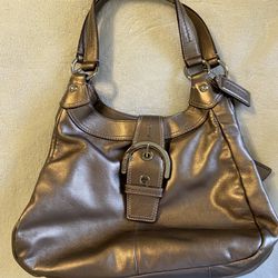 Coach Soho Gold Leather Buckle Bag Handbag Purse