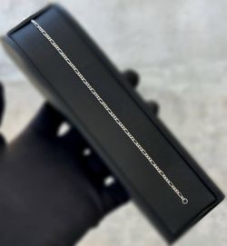 Jewelry 14k white gold Figaro link bracelet 8.00” 2.15mm 1.90g