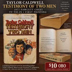 Taylor Caldwell – Testimony of Two Men – 1977 Vintage TV Tie-In Paperback – $10 OBO