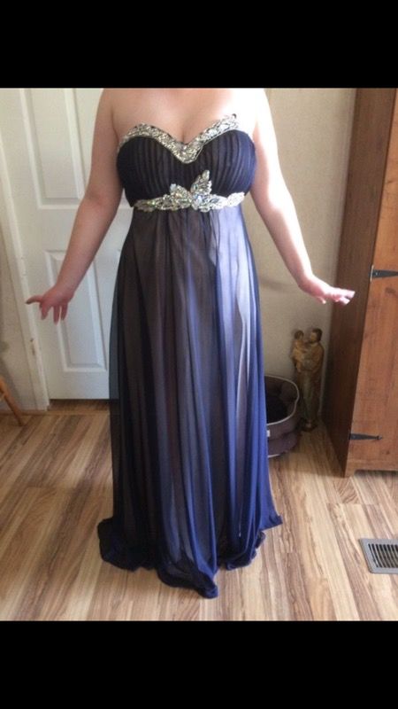 navy blue prom dress