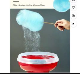 Cotton Candy Machine, Cotton Candy Maker for Kids with Candy Spoon and 10 Candy Sticks, Christmas Red, FOHERE