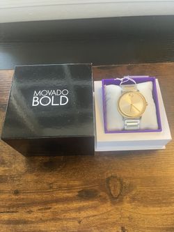 Movado Swiss Bold Evolution Quartz Silver Dial 2 tone Men's Watch Brand New