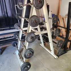 Ivanko Fixed Gym Weights Set With Magnum Rack