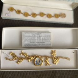 Vintage Snow White Charm Bracelet And Charm Bracelet Timex Watch