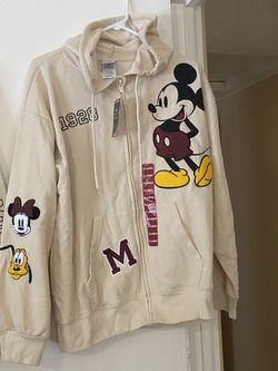 NEW - One Disney Mickey Mouse Women's - Size: X-Large,  Full Zip Sweatshirt Hoodie Chenille Patches For $25 - Firm price