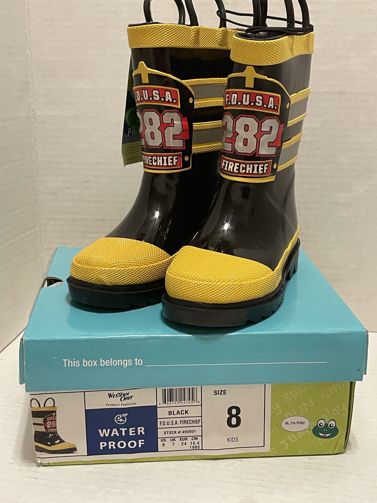 NEW Western Chief rain boots Fire Department toddler size 8