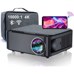 5G WiFi Bluetooth 4K Projector, Video Projector Native 1920x1080 LED Projector Support 4P/4D Keystone, Zoom 500" Screen PPT 150,000H Works with PC DVD