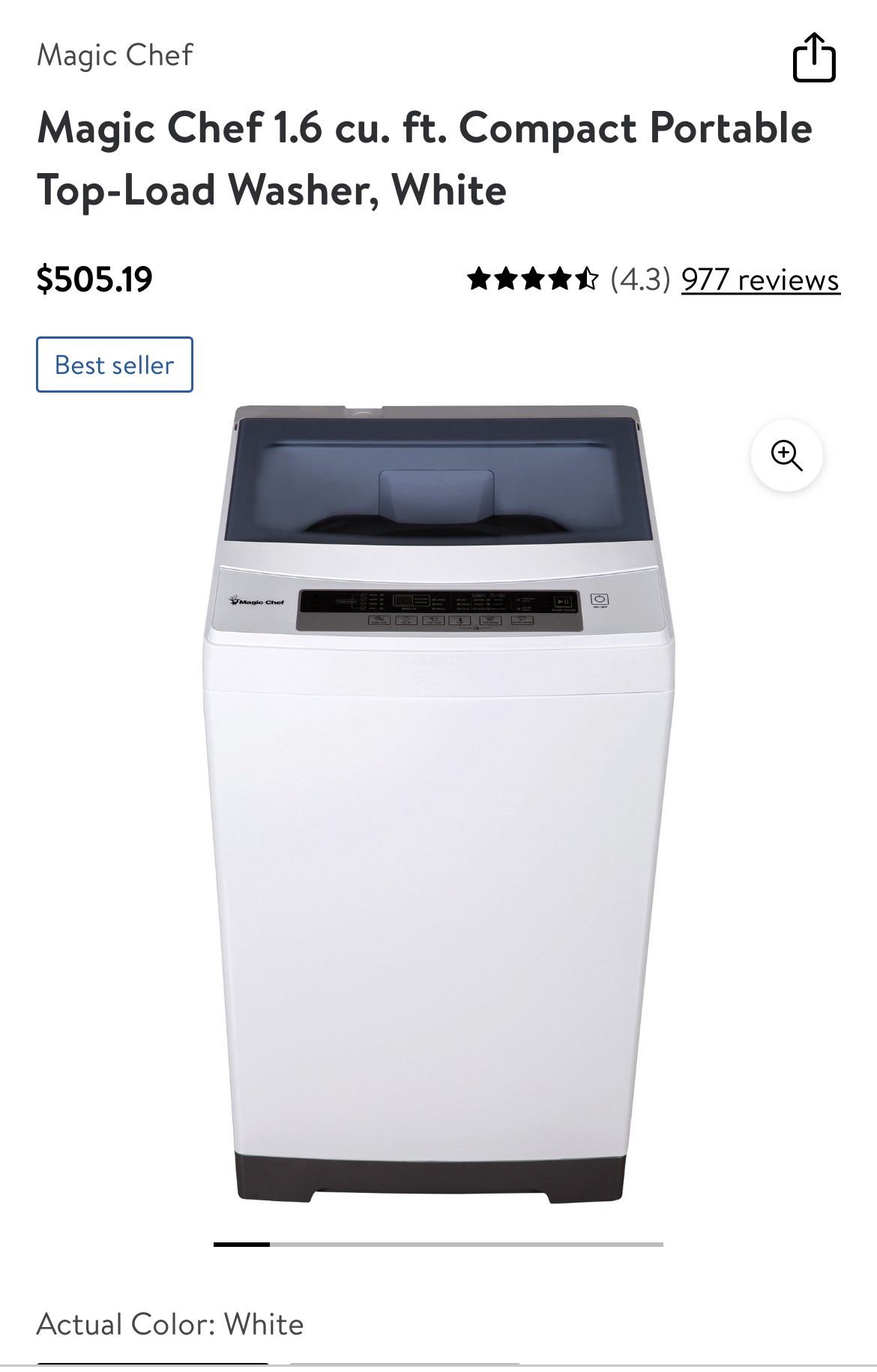 Magic Chef Compact Portable Top Load Washer