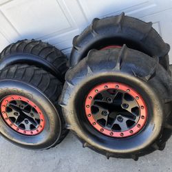 Can am x3 sand 30” sand tire setup stock Beadlocks on system 3 fronts new rear paddle tires