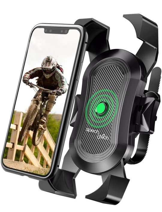 Cell Phone Holder for Bike Handlebar - Compatible with Universal Smartphone - Premium Grade Mount for Sport Bicycles and Motorcycles - Anti Shake
