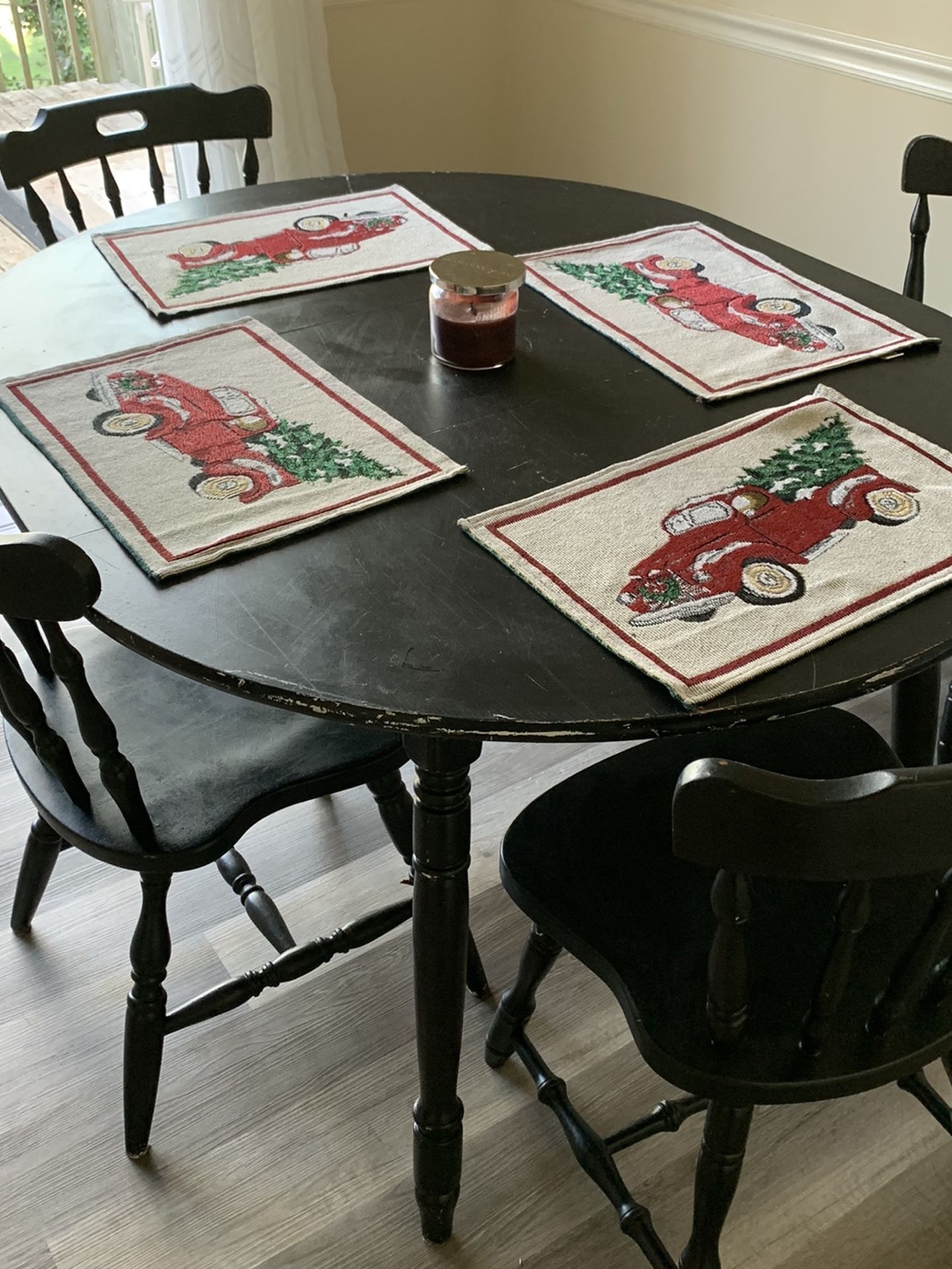 Solid Wood Breakfast Nook Table And All Chairs Very Sturdy !