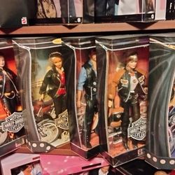 Harley-Davidson Barbie Doll Collection Large Set With The Motorcycle 1,200 All Perfect