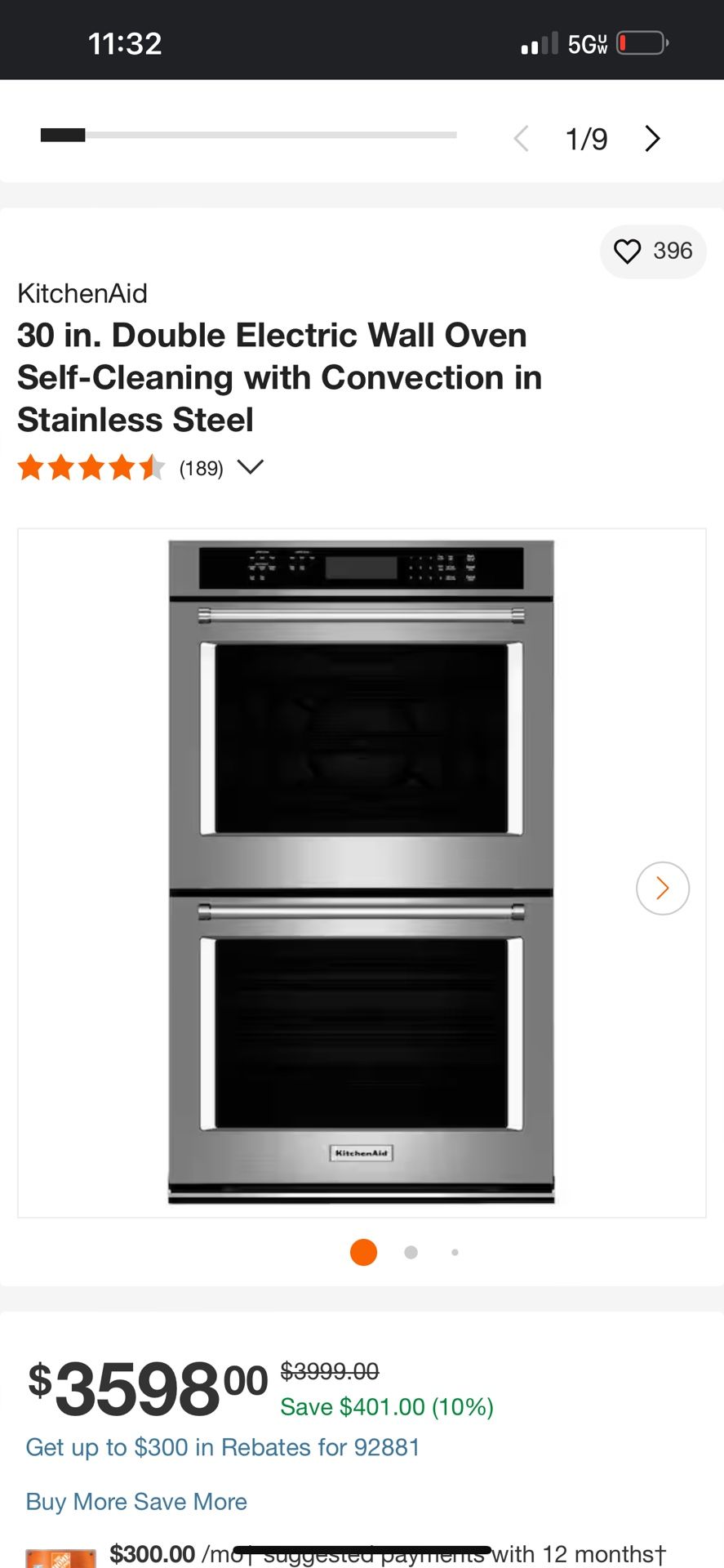 30inch Double Electric Wall Oven 