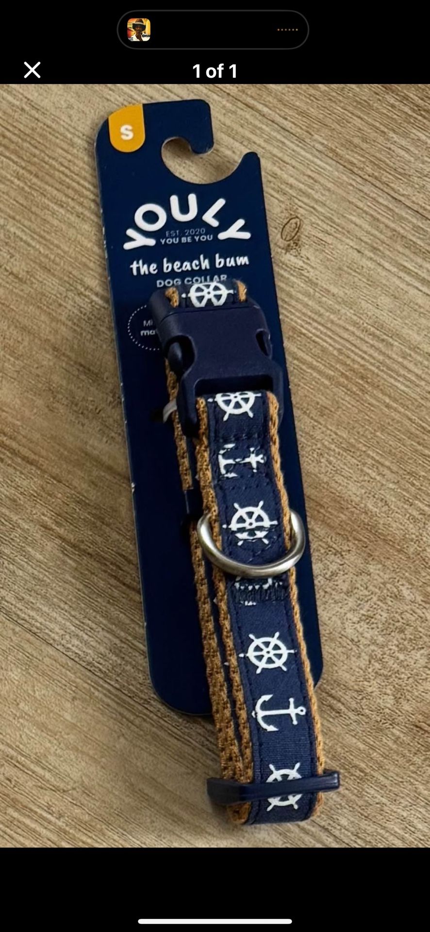 Small nautical Dog Collar – Brand New w/ Tag