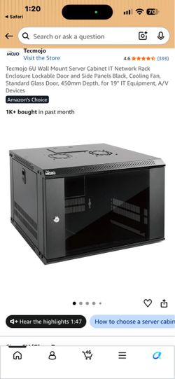 Tecmojo 6U Wall Mount Server Cabinet Network Rack