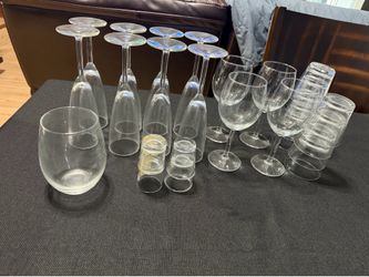 Wine, Champagne & Shot glasses  $15 for all