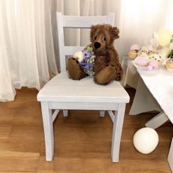 Grey Wooden Kids Chair 