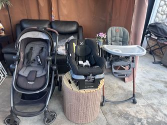 Maxi cosi set( stroller, carseat and high chair with booster set)