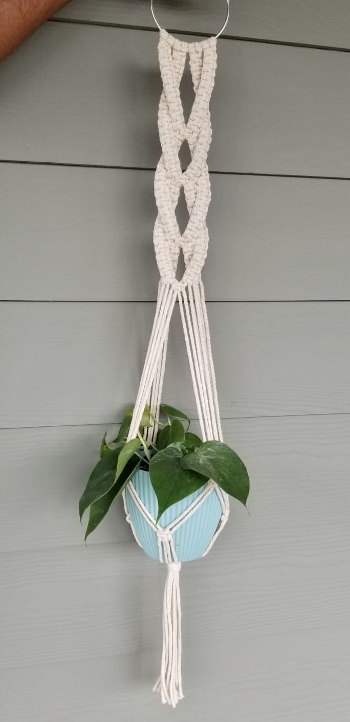 Macrame braided plant hanger