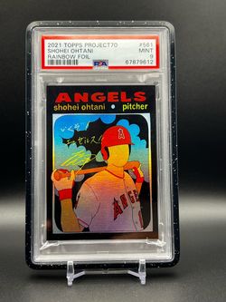 Shohei Ohtani 2021 Topps Project 70 Rainbow Foil #561 /70 PSA 9 POP 1 Old Auto Kanji Inscription