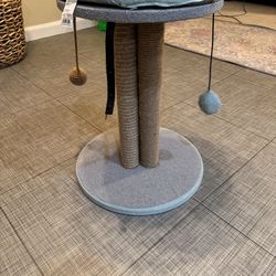 Cat Scratching Post with Perch and Hanging Toys