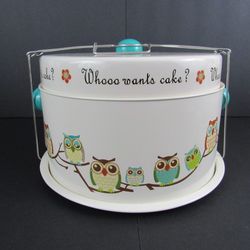 Double Cake Cupcake Carrier & Storage Owls, “Whooo Wants Cake?”


